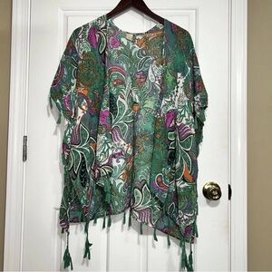 Do Everything In Love Anthropologie Kimono Paisley Print Tassel Fringe One Size
